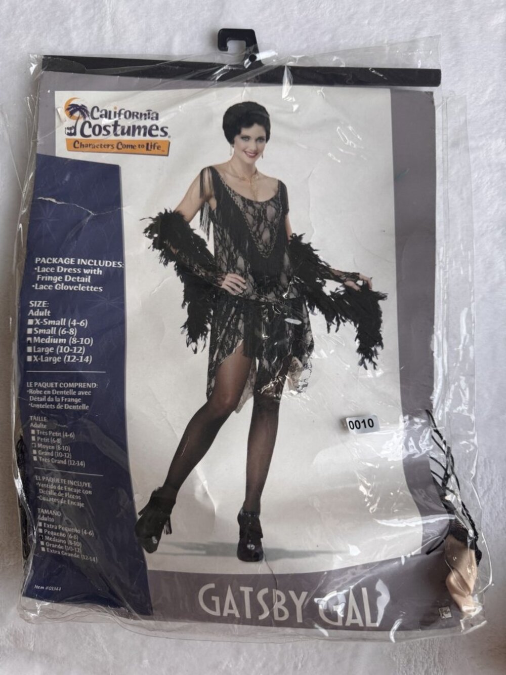 California Costumes Gatsby Gal Flapper Costume Women M 8-10 NWT